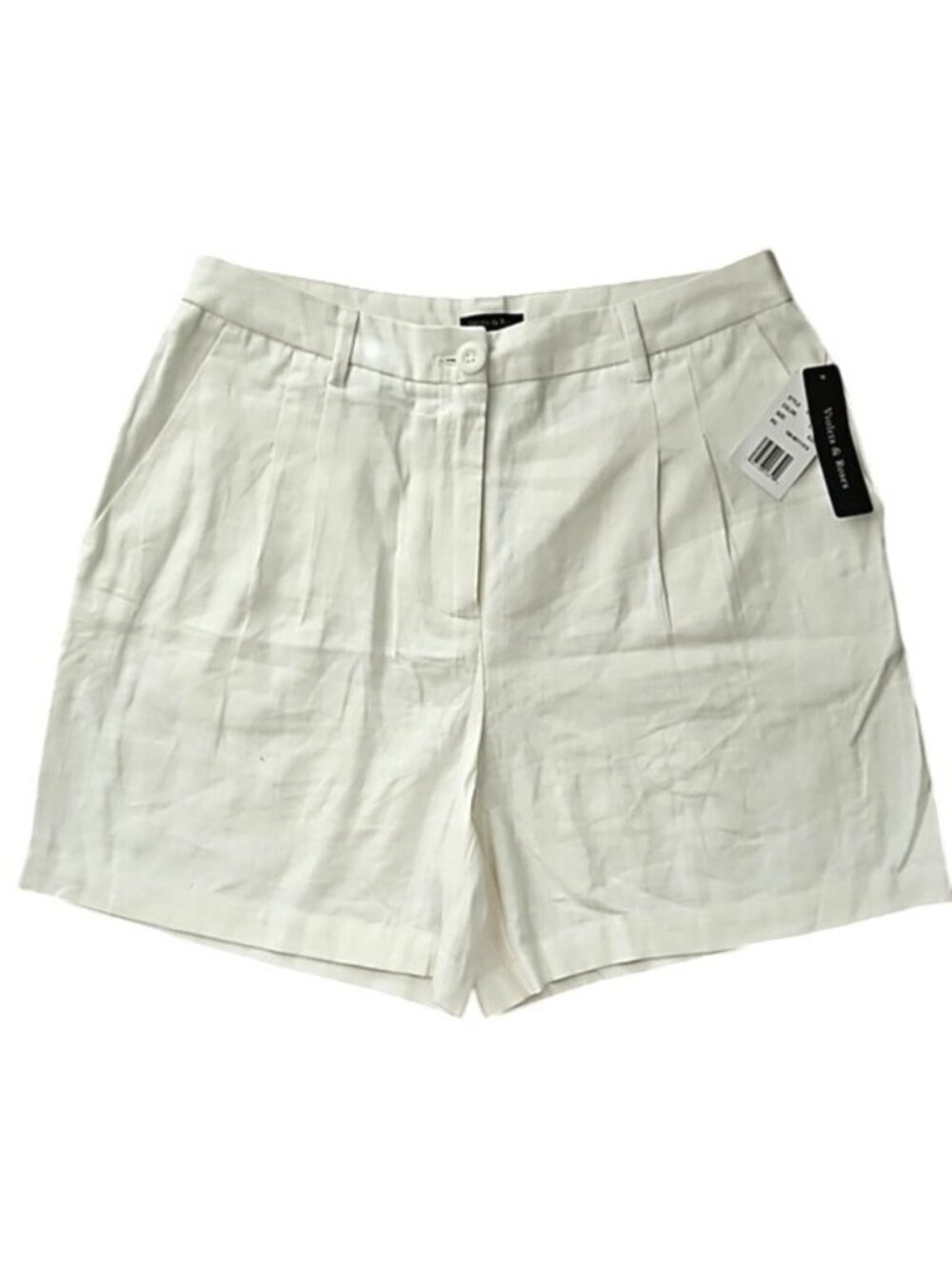 Violets & Roses Linen Blend Shorts Size 8/29 New White Beachy Coastal Casual